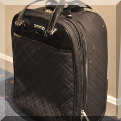 Z09. Vera Bradley rolling quilted luggage. 18”h - $42 